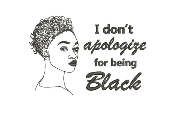 Black Woman Embroidery Design