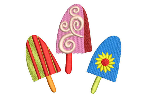 Colorful Ice Cream Embroidery Design