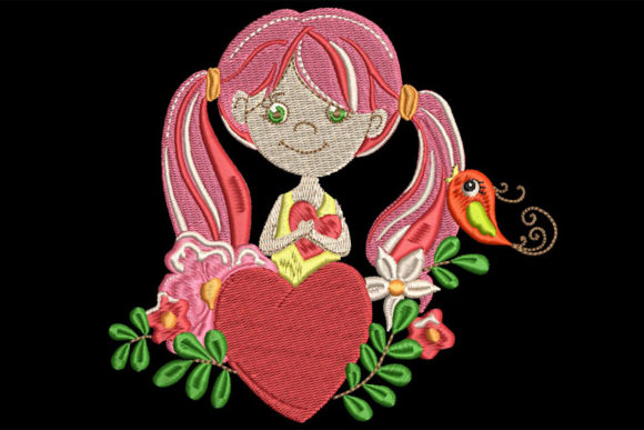 Cute Girl Holding Heart