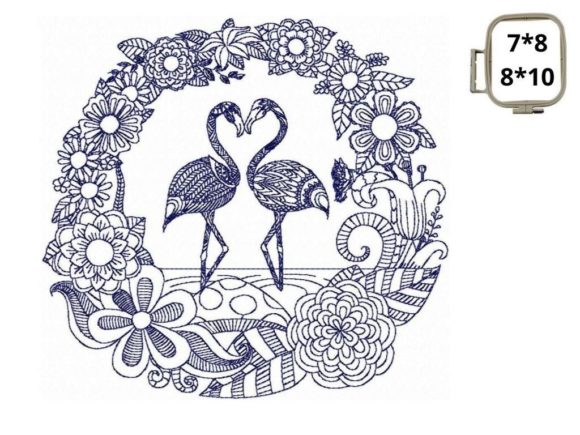 Flamingo Wreath: A Playful, Festive Embroidery Staple
