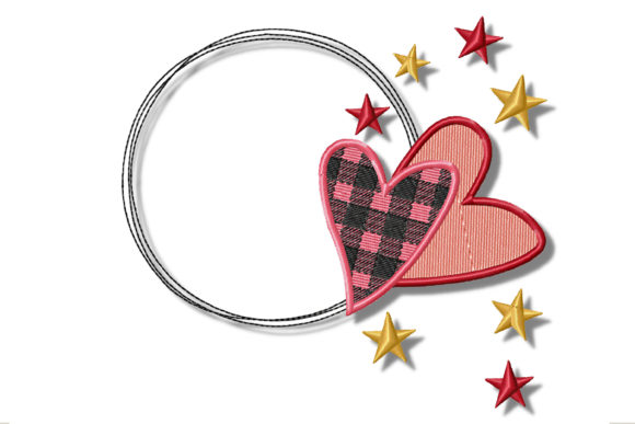 Frame for Monogram with Checkered Heart
