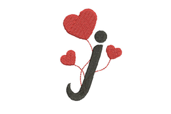 Heart Alphabet Letter J