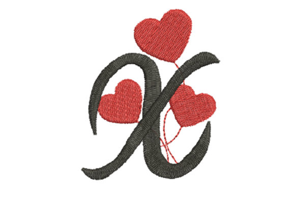 Heart Alphabet Letter X
