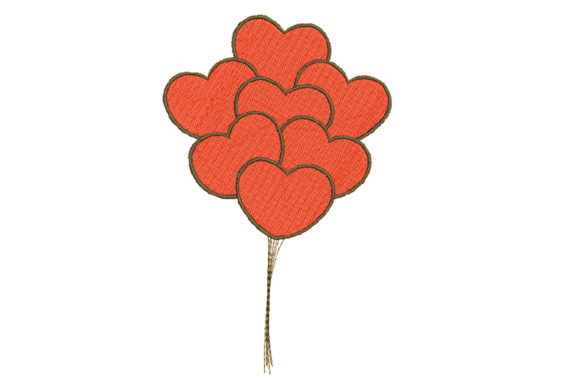 Heart Balloon Embroidery Design