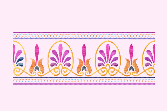 Magenta Arabesque Chain Border