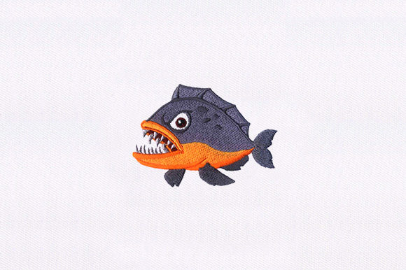 Piranha Fish: A Vibrant, Boutique-Ready Embroidery Design