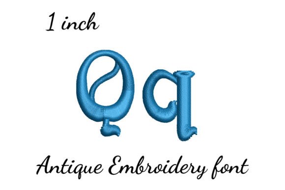 Q Font Antique Embroidery Design