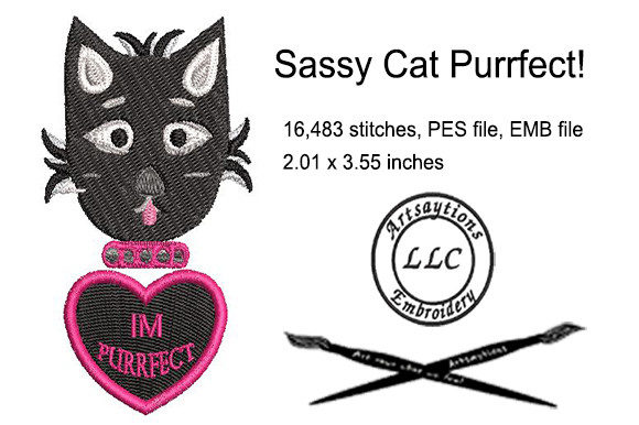 Sassy Cat: A Playful, Personalized Embroidery Gem