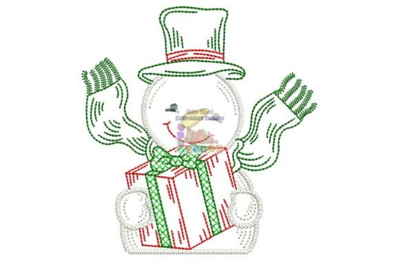Snowman with Big Gift