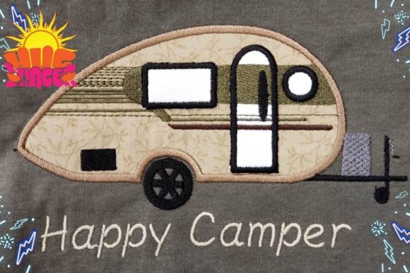 Teardrop Camper Embroidery Design